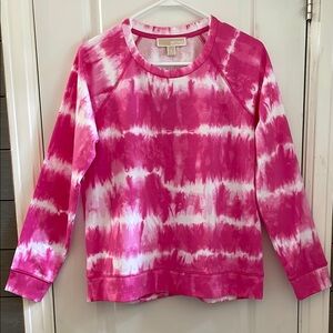Michael Michael Kors Electric Pink Tie Dye Pullover Longsleeve Sweatshirt S NWT
